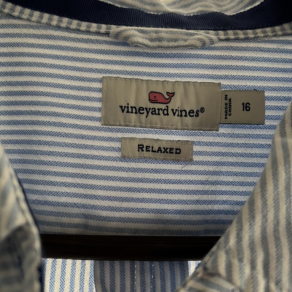 Vineyard Vines Blue Striped Button Down Shirt - Picture 3 of 7